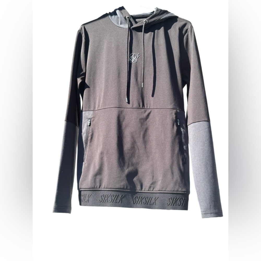 SikSilk Men’s Dynamic Hoodie - black &grey - Size XS (Excellent Condition)